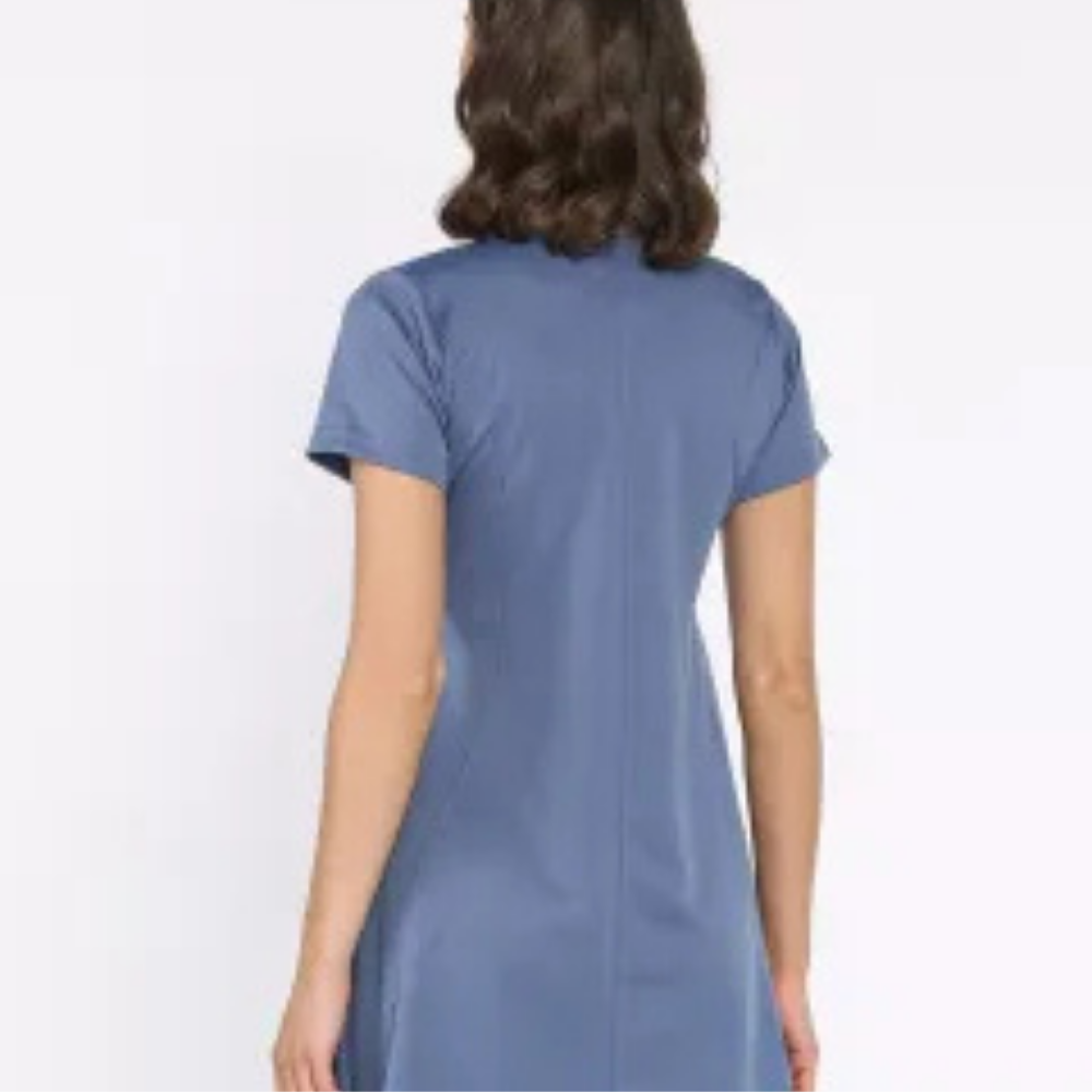 CK Bisiklet Yaka Kadın Mini Elbise - İndigo - Görsel 3