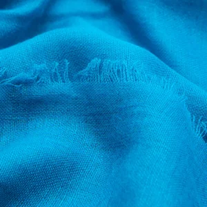 MANGO Keten Karışımlı Dikişsiz Mavi Fular